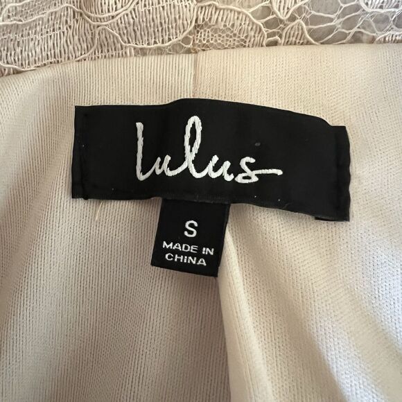 Lulus Double Breasted Dress Size Small Beige Ronan Lace Mini‎ Cocktails Party - Picture 3 of 10